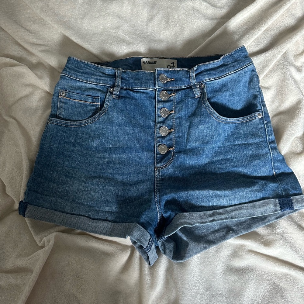 Garage Denim Button-Up Jean Shorts